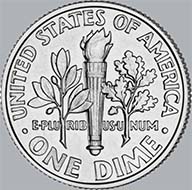 The dime. Source: Wikipedia.
