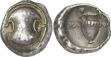 Thebes. Stater, 379-338. From auction Gorny & Mosch 195 (2011), 166. Photograph: KW.