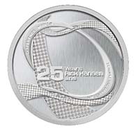 Medallion replicating the relay participant medal of Rick Hansen's Man in Motion World Tour.
