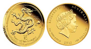 Australia - Various mintage specifications available as follows:
100 AUD - 1oz 999 gold - 31.11 g - 39.34 mm - Mintage: 3,000 //
25 AUD - 1/4oz 999 gold - 7.78 g - 22.60 mm - Mintage: 5,000 //
15 AUD - 1/10oz 999 gold - 3.11 g - 18.60 mm - Mintage: 5,000 //
Three-coin set: Mintage 3,000.