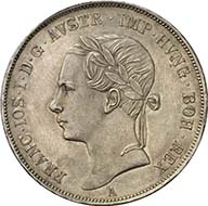 Konventionsthaler 1851 A, Vienna. J. 290. From Künker sale 195 (September 28, 2011), 4395. About brilliant uncirculated. Estimate: 5,000 Euros. - The konventionsthaler were uncommon in the domestic Austrian payments. They were minted for accumulation and the foreign trade.