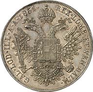 Konventionsthaler 1851 A, Vienna. J. 290. From Künker sale 195 (September 28, 2011), 4395. About brilliant uncirculated. Estimate: 5,000 Euros. - The konventionsthaler were uncommon in the domestic Austrian payments. They were minted for accumulation and the foreign trade.