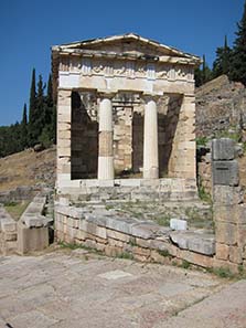 Athenian Treasury - please note the absence of any people. Photograph: KW.