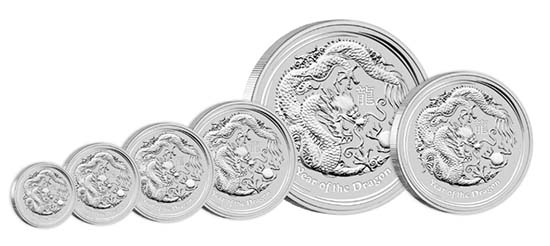 Australia - Various mintage specifications available as follows:
300 AUD - 10 kg 999 silver - 10,010.00 g - 221.00 mm - Mintage: 500 //
30 AUD - 1 kg 999 silver - 1,001.00 g - 100.60 mm - Mintage: Unlimited //
10 AUD - 10oz 999 silver - 311.35 g - 85.60 mm - Mintage: Unlimited //
8 AUD - 5oz 999 silver - 155.67 g - 65.60 mm - Mintage: Unlimited //
2 AUD - 2oz 999 silver - 62.27 g - 55.60 mm - Mintage: Unlimited //
1 AUD - 1oz 999 silver - 31.14 g - 45.60 mm - Mintage: 300,000 //
0.50 AUD - 1/2oz 999 silver - 15.59 g - 36.60 mm - Mintage: Unlimited.
