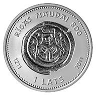 Latvia - 1 lats - 925 silver - 12.50 g - 12.0 mm - Mintage: 5,000 - Designer: Inta Sarkane (graphic design), Janis Strupulis (plaster model).