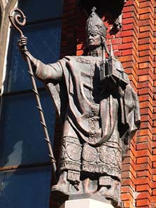 Albert of Riga on the facade of Riga Cathedral.