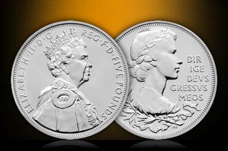 The new coin in occasion of Her Majesty The Queen's Diamond Jubilee in 2012.