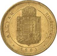 No. 4279: AUSTRIA. Franz-Joseph I (1848-1916). Ducat 1881 KB. Fb. 240. J. 360. Schl. 36. Only 43 specimens were minted, EF. Estimate: 5,000 Euros, Hammer price: 24,000 Euros.
