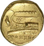 No. 202: BITHINIA, Kios. Stater 334/323 B. C. Waddington, Rec. gen. 1, pl. XLIX, 4. Probably the only specimen on the market. Av. slightly decentered, good VF. Estimate: 15,000 Euros, Hammer price: 65,000 Euros.