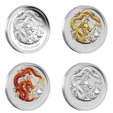 The silver typeset collection is composed of four coins, each specifications are as follows: Australia - 1 AUD - 1oz 999 silver - 31.135 g - 45.60 mm - Mintage: 50,000.