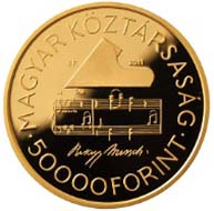 Hungary - 50000 HUF - 986 gold - 6.982 g - 22 mm - Mintage: 5,000 pieces.