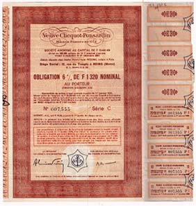 Here you do not see the woman on the certificate, because she is behind the scenes: In 1805 Barbe-Nicole Clicquot decided to run one of France's biggest champagne houses.