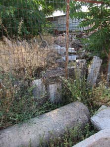 External storage area of the museum of Thebes (Greece) while the actual building is restored.