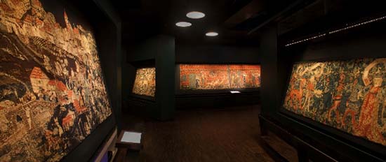 The tapestries in the exhibition. Photo: HMB Philipp Emmel.