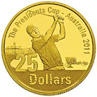 2011 The Presidents Cup $25 Gold Proof Coin.
