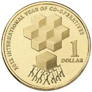 The $1 coin in occasion of the UN International Year of Co-operatives.