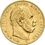1368: William I. 10 Mark 1878 B. Of greatest rarity. Very fine. Estimate: 60,000 EUR. Hammer price: 80,000 EUR.