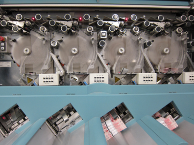 They even opened the machine for us. This is a glance into the internal part where the banknotes are tied into batches. Photo: UK.