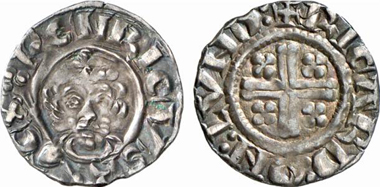 Richard I (1189-1199). Penny, London, approx. 1196-1199. Crowned bust of king. Rv. short voided cross. From Künker auction 137 (2008), 3193.