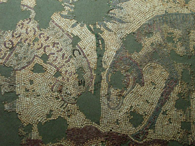 Mosaic from Anemourion. A modern reproduction of this mosaic is to be found at the seafront, see above. Photo: UK.