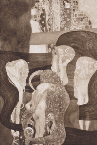 Gustav Klimt, Jurisprudence, 1903-1907. Oil on canvas (now destroyed). Source: Wikipedia.