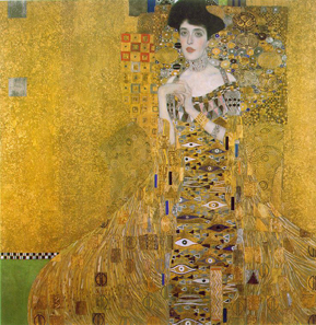 Gustav Klimt, Adele Bloch-Bauer I, 1907. Oil, silver and gold on canvas. New Gallery, New York. Source: Wikipedia.