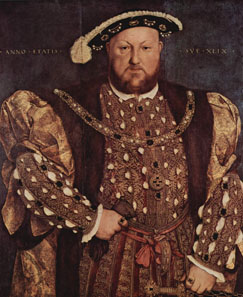 Portrait of Henry VIII, c. 1539-1540 by Hans Holbein the Younger (1498-1543). Source: Wikipedia.
