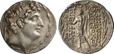 Antiochus VIII Epiphanes, 125-96. Tetradrachm, Antioch. Rv. Zeus Nikephoros. From Gorny & Mosch 200 (2011), 2015.