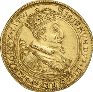 51: POLAND. Sigismund III (1587-1632). 1/2 Portugalöser of 5 Ducats 1621. Fb. 78. Of utmost rarity, ef. Estimate: 75,000 Euros, hammer price: 120,000 Euros.