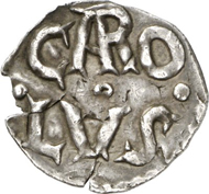 Charlemagne, 768-814. Denarius, Tours (Saint Martin). Depeyrot - (cf. 1051). Künker sale 205 (March 12 and 13, 2012), 1402. The abbey of St Martin in Tours was headed by Alcuin, one of the most prominent collaborators of Charlemagne. Thanks to his letters we know some details about the background of the