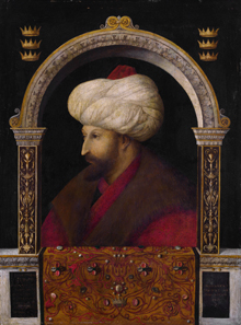 Portrait of Sultan Mehmed II attributed to Gentile Bellini, 1480. National Gallery London. Source: Wikipedia.