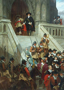 Oliver Cromwell dissolving the Long Parliament, 1653. Andrew Gow, 1907. Source: Wikipedia.
