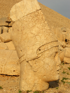 Head of the colossal statue of Mithras. Photograph: UK.