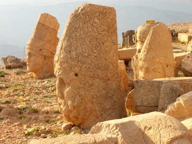 Further colossal heads. Photograph: UK.