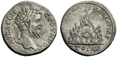 Caesarea. Septimius Severus. Didrachm. Numismatik Lanz 149 (2010), 436.