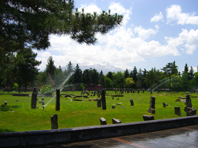 Muslim cemetery with Mons Argaeus in the background. Photograph: UK.