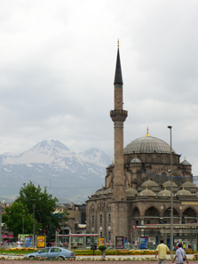 Mosque, Mons Argaeus in the background. Photograph: UK.