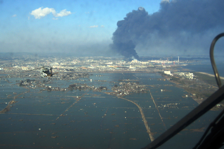 Aerial photograph of Sendai on March 12, 2011. Photo: U.S. Navy / Wikipedia.