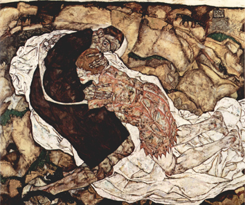 Egon Schiele, Death and the Woman, 1915. Oil on canvas. Austrian Gallery, Vienna. Source: Wikipedia.