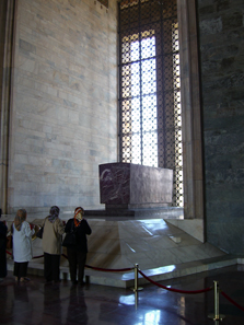 Prayerful people in front of Atatürk's memorial. Photograph: KW.