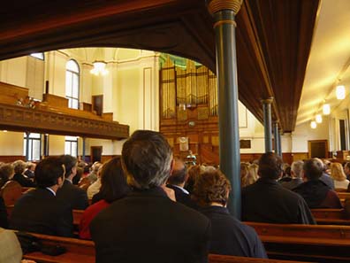 Closing ceremony in the Wellington Church. Photograph: Ragnar Hedlund