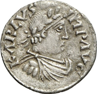 1405: CAROLINGIANS. Charlemagne (768-814). Denarius 800 or 812. Depeyrot 1166. M./G. 317. Of utmost rarity, about EF. Estimate: 30,000 euros, hammer price: 160,000 euros.