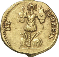 569: ROME. Vespasian (69-79). Aureus, 72. BMC 402. Calico 627 b. Coh. 139. RIC 2nd edition 1179. Rare, small scratches on the rev., attractive EF. Estimate: 12,500 euros, hammer price: 135,000 euros.