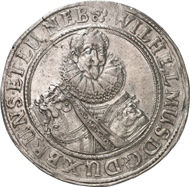 4861: BRUNSWICK-HARBURG. Wilhelm (1603-1642) Reichstaler 1636. Dav. 6407. Coll. Koch -.Welter suppl. 724. Of utmost rarity, EF. Estimate: 5,000 euros, hammer price; 24,000 euros.