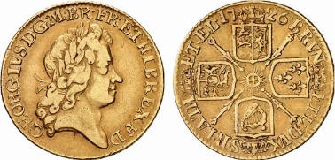 George I (1714-1727). Guinea 1726, London. Seaby 3633. From Künker auction 139 (2008), 7575.