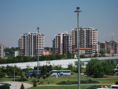 Good Homes Turkish style: the passengers of the bus ride were collected in these densely populated suburbs. Photograph: KW.
