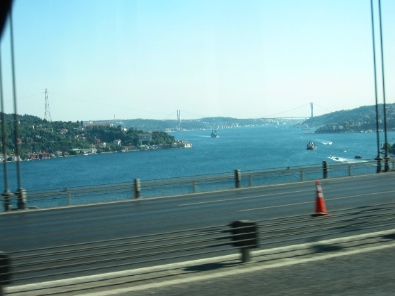 Crossing Bosporus by bus. And there we were, back in Europe. Photograph: KW.