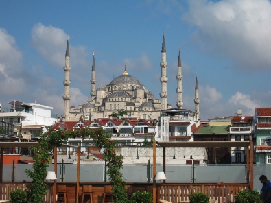 View from the breakfast terrace of Armada Hotel. Photograph: KW.
