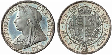 Victoria (1837-1901). Half-crown 1893, London. From Künker auction 131 (2007), 4189.