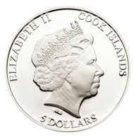 The reverse is common to all the coins. Each: Cook Islands / 5 dollars / 2012 / silver .925 / 25 g / 38.61 mm / mintage: 2,500 pieces.